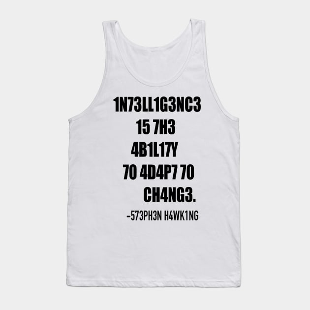 Intelligence (black lettering) Tank Top by Timzartwork